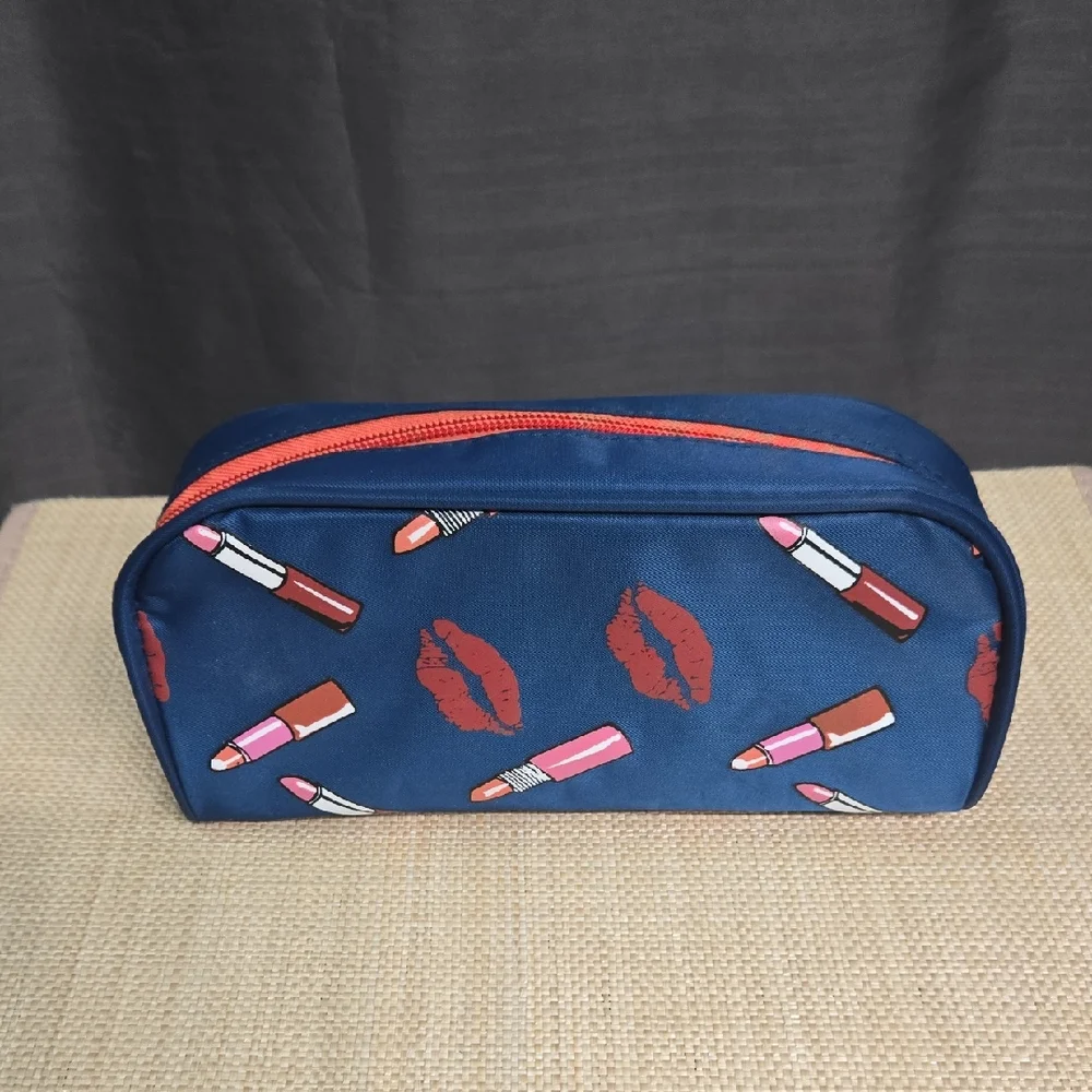Cosmetic Bag with Lipstick Print
